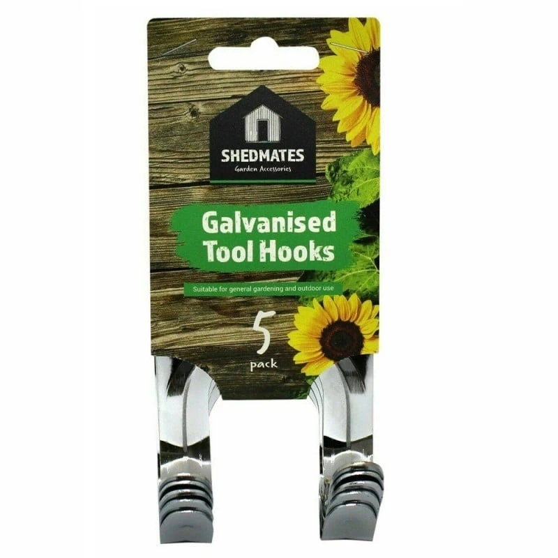 Best Sale 😀 Shedmates Garden Accessories Shedmates Galvanised Garden Tool Wall Storage Hooks Medium 5pk GS5H ✔️ 2 Best Sale 😀 Shedmates Garden Accessories Shedmates Galvanised Garden Tool Wall Storage Hooks Medium 5pk GS5H ✔️ - Image 2