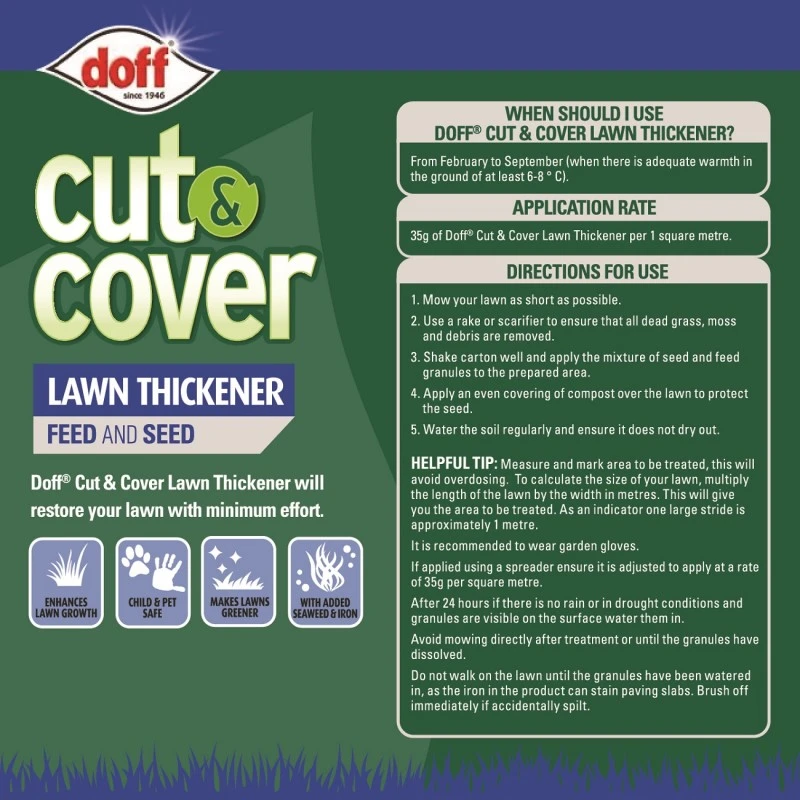Promo ๐ Doff Cut And Cover Lawn Grass Thickener Feed Seed 1.5kg F-LX-A50-DOF D โญ 6 Promo ๐ Doff Cut And Cover Lawn Grass Thickener Feed Seed 1.5kg F-LX-A50-DOF D โญ - Image 6