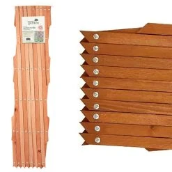 Best Sale 😀 Kingfisher Garden Plant Riveted Wood Trellis Tanned Brown 6ft X 2ft TR2HDT 🎉