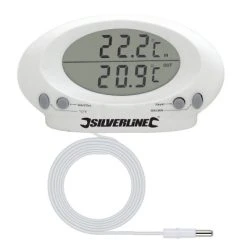 Best Sale 🎉 Silverline Tools Silverline Indoor Outdoor Greenhouse Thermometer Inc Probe 675133 😀