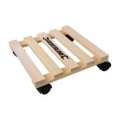 New ???? Silverline Tools Wooden Square Pot Trolley With 60kg Capacity 295928 ????