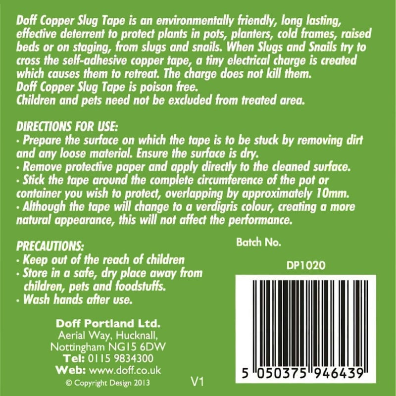 Doff Slugs Be Gone Copper Plant Pot Slug Snail Barrier Tape 4m DP1020 Best Pirce ???? Doff Slugs Be Gone Copper Plant Pot Slug Snail Barrier Tape 4m DP1020 ???? -Everbuild shop unnamed file 730