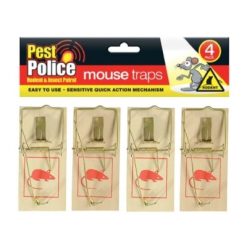 New ✨ Pest Police Wooden Mouse Traps 4 Pack O311873 ❤️