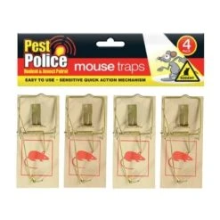 New ✨ Pest Police Wooden Mouse Traps 4 Pack O311873 ❤️
