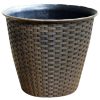 Best Sale ???? Kingfisher Garden Kingfisher Rattan House Garden Flower Plant Pot Interwoven Design 9.5 Inch PPOT04 ????