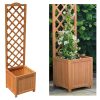 Flash Sale ⌛ Kingfisher Garden Kingfisher Square Garden Wood Planter Wooden Trellis Backed 1.6m Tall PLANTER1 ????