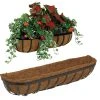 Deals ✨ Kingfisher Garden Kingfisher Wall Trough Flower Planter Wrough Iron Coco Liner 24 Inch WG24T ⌛