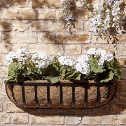 Deals ✨ Kingfisher Garden Kingfisher Wall Trough Flower Planter Wrough Iron Coco Liner 24 Inch WG24T ⌛ -Everbuild shop unnamed file 865