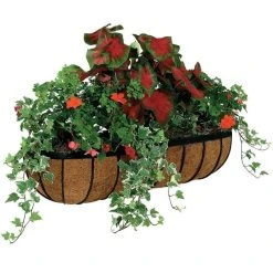 Deals ✨ Kingfisher Garden Kingfisher Wall Trough Flower Planter Wrough Iron Coco Liner 24 Inch WG24T ⌛ -Everbuild shop unnamed file 867