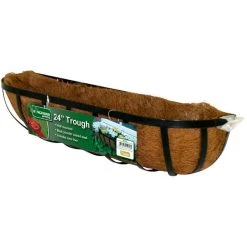 Deals ✨ Kingfisher Garden Kingfisher Wall Trough Flower Planter Wrough Iron Coco Liner 24 Inch WG24T ⌛ -Everbuild shop unnamed file 868