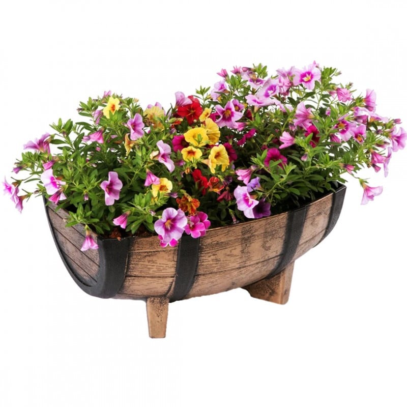 Kingfisher Wood Effect Plant Half Barrel Plastic Planter Trough 22 inch PPOT01 Brand new ???? Kingfisher Garden Kingfisher Wood Effect Plant Half Barrel Plastic Planter Trough 22 Inch PPOT01 ???? -Everbuild shop unnamed file 883