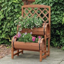 Best Sale ???? Kingfisher Garden Kingfisher Wooden Decorative Twin Barrel Plant Flower Planter Trellis PLANTER6 ????