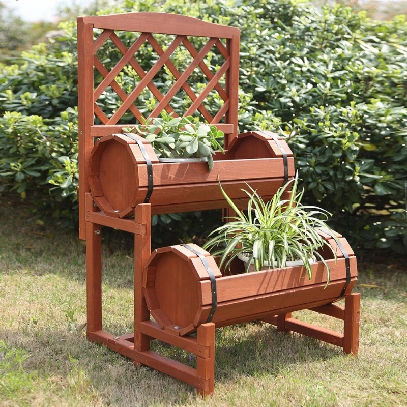Best Sale 😀 Kingfisher Garden Kingfisher Wooden Decorative Twin Barrel Plant Flower Planter Trellis PLANTER6 👍 4 Best Sale 😀 Kingfisher Garden Kingfisher Wooden Decorative Twin Barrel Plant Flower Planter Trellis PLANTER6 👍 - Image 4