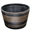 Promo 👏 Kingfisher Garden Kingfisher Wooden Effect Plant Barrel Plastic Planter Medium 17 Inch PPOT05 😀