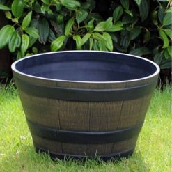 Promo ???? Kingfisher Garden Kingfisher Wooden Effect Plant Barrel Plastic Planter Medium 17 Inch PPOT05 ???? -Everbuild shop unnamed file 901